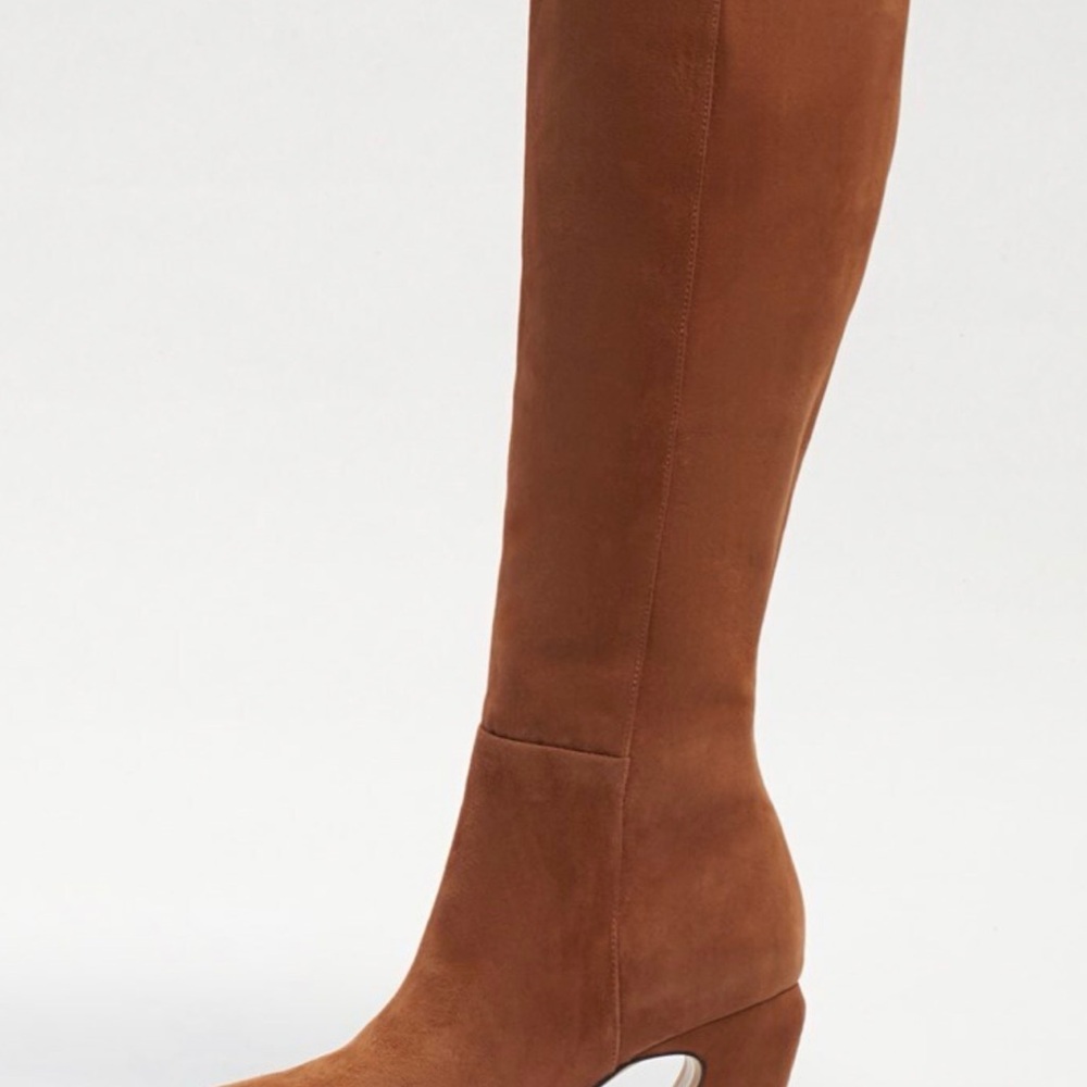 Sam Edelman Sulema Brown Suede Knee High, Block Heel, 7.5, western, bohemian - Picture 3 of 8